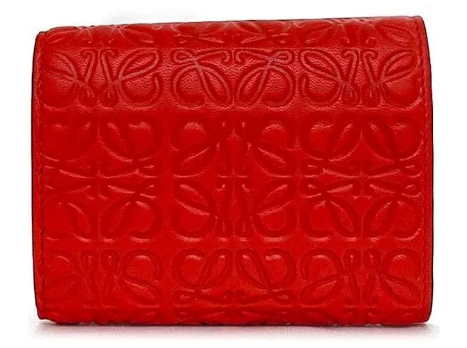 Cartera de cuero rojo plegable Loewe Roja 