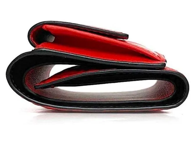 Cartera de cuero rojo plegable Loewe Roja 