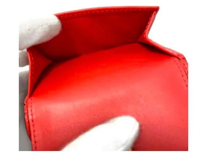 Cartera de cuero rojo plegable Loewe Roja 