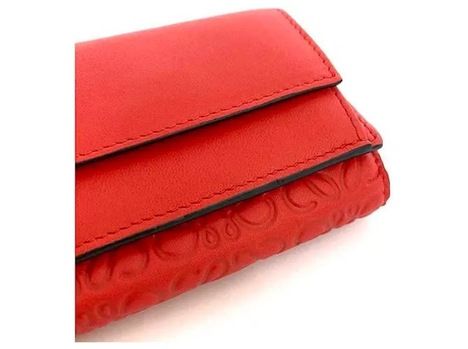 Cartera de cuero rojo plegable Loewe Roja 