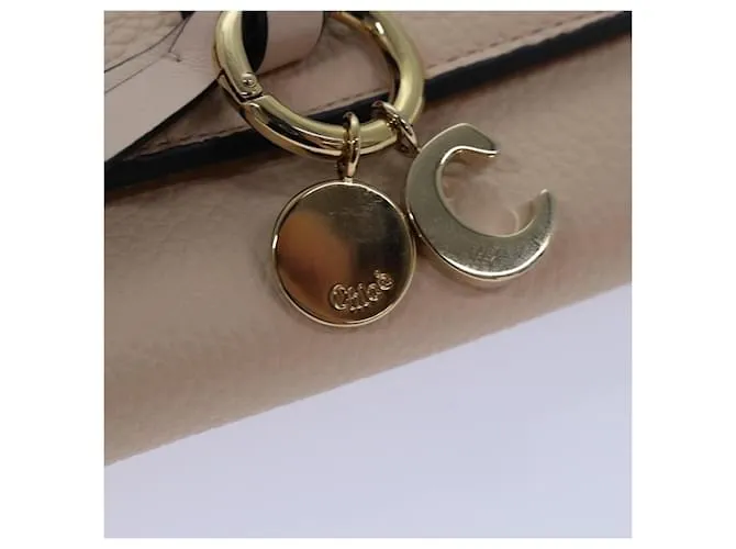 Cartera de Cuero Rosa Chloé Auth 82138 