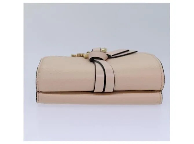 Cartera de Cuero Rosa Chloé Auth 82138 