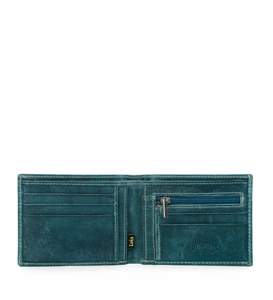 CARTERA DE PIEL 12301 AZUL 11,5X9CM