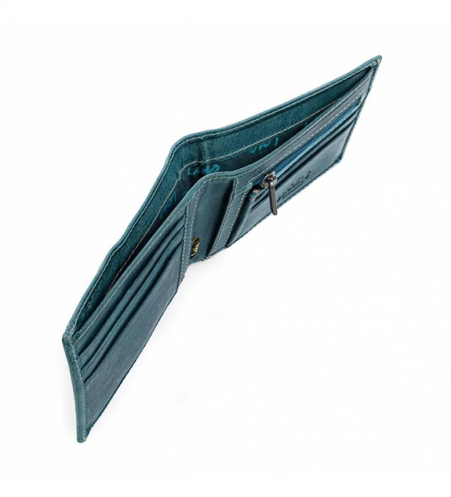 CARTERA DE PIEL 12301 AZUL 11,5X9CM