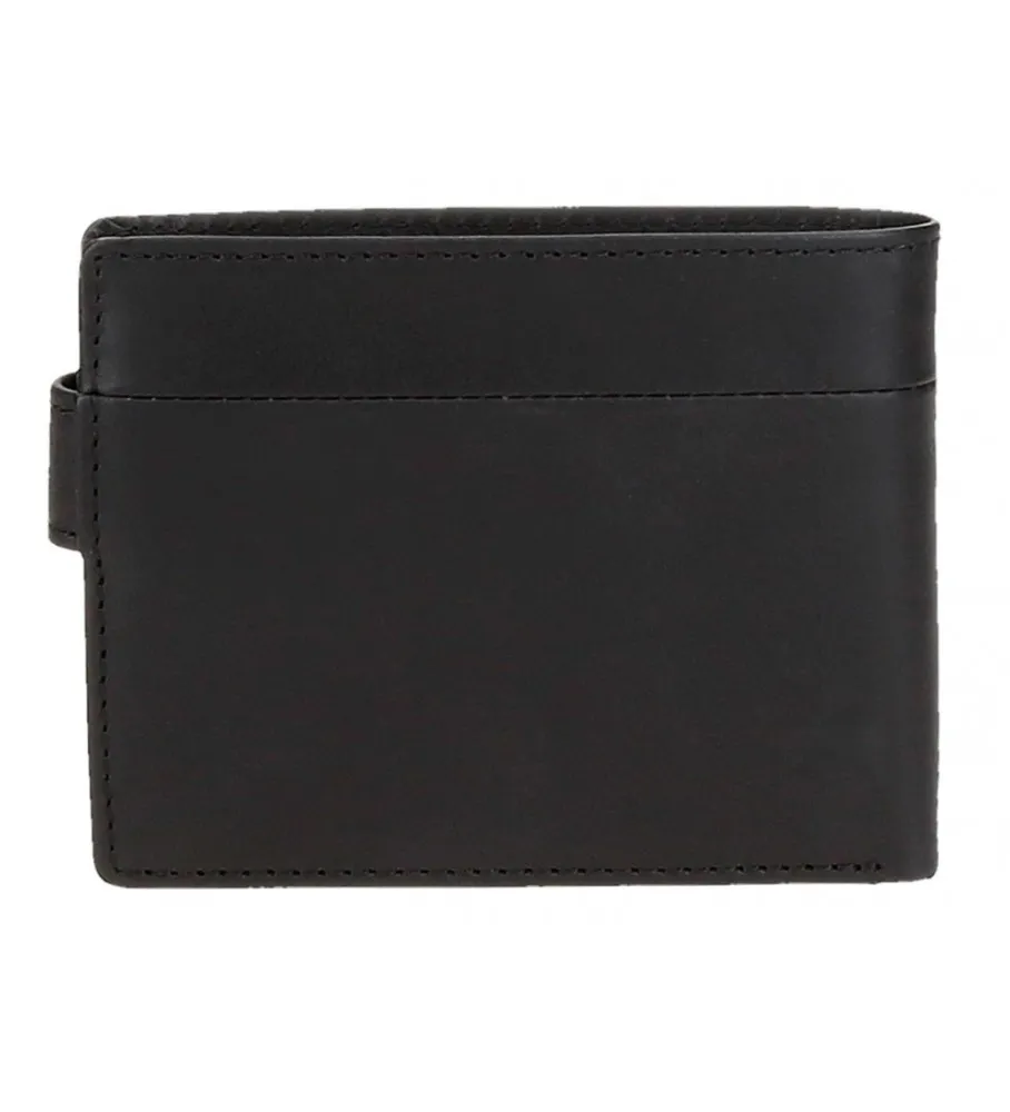 Cartera vertical de piel  Staple Negro con cierre de click