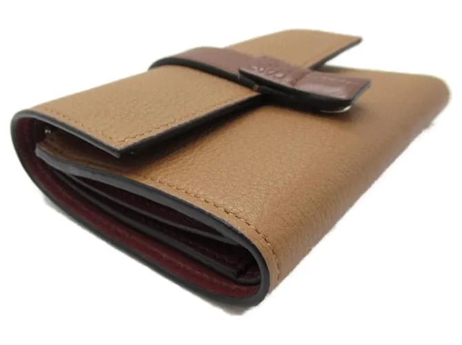 Cartera vertical Loewe pequeña cartera de cuero C660S86X013639 en excelente estado Castaño 