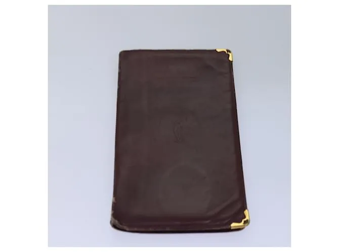 CARTIER Cartera de Cuero 4Set Roja Auth bs14582 