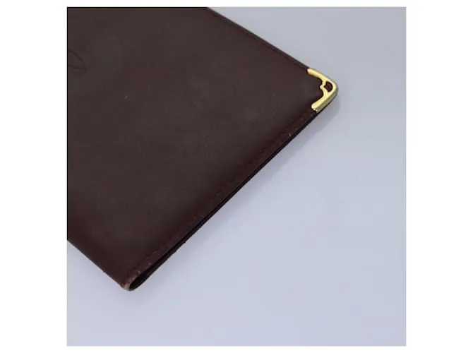 CARTIER Cartera de Cuero 4Set Roja Auth bs14582 