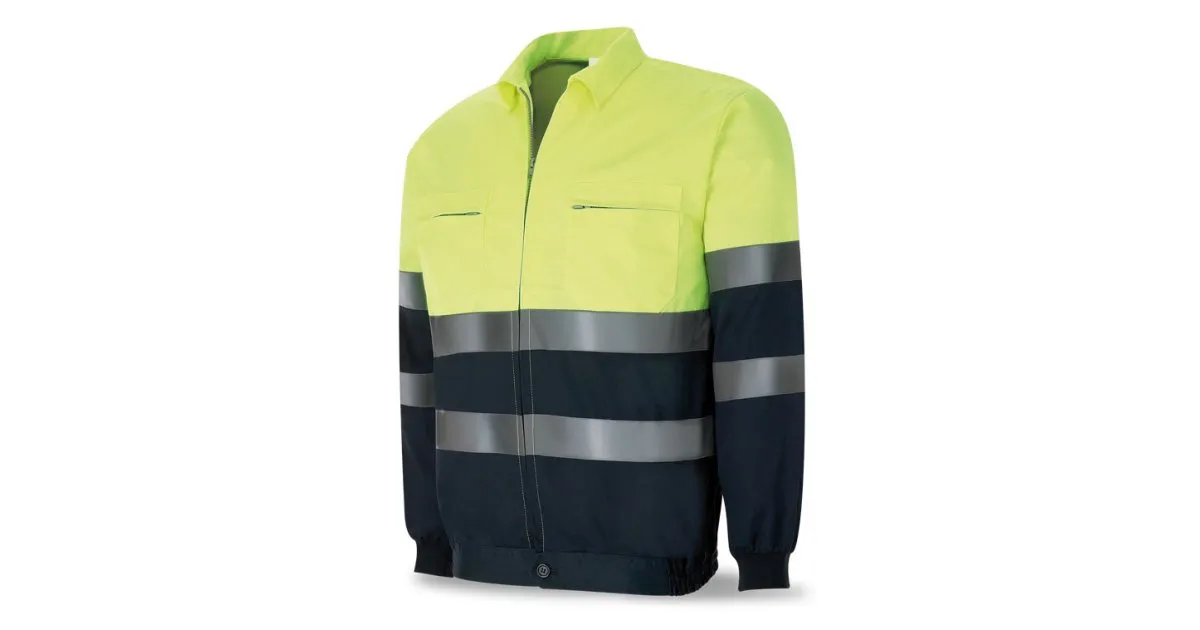 Chaqueta bicolor de alta visibilidad poliéster/algodón 200 g.