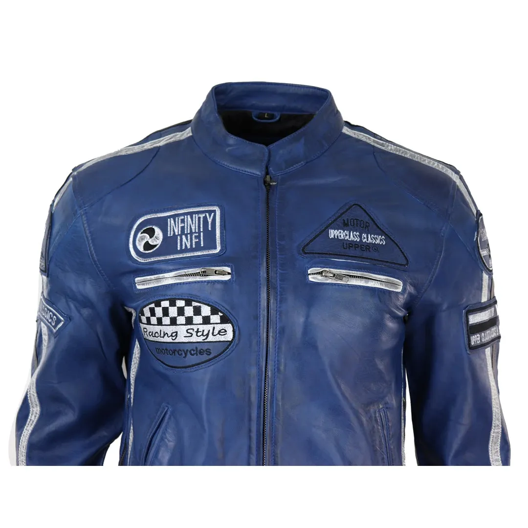 Chaqueta de cuero con cremallera para hombres