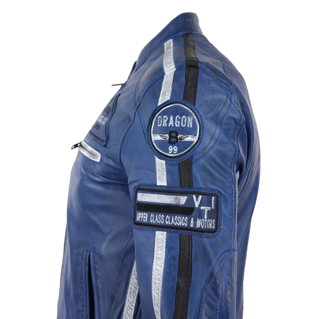 Chaqueta de cuero con cremallera para hombres