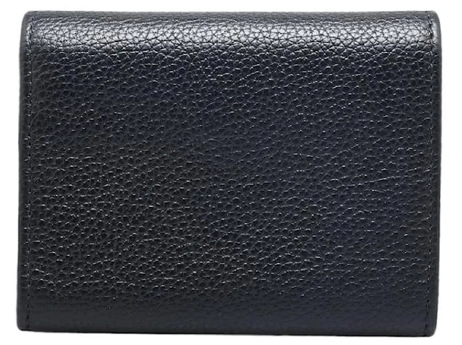 Chloé Cartera de cuero bifold See by Chloe negra y dorada en muy buen estado Negro 