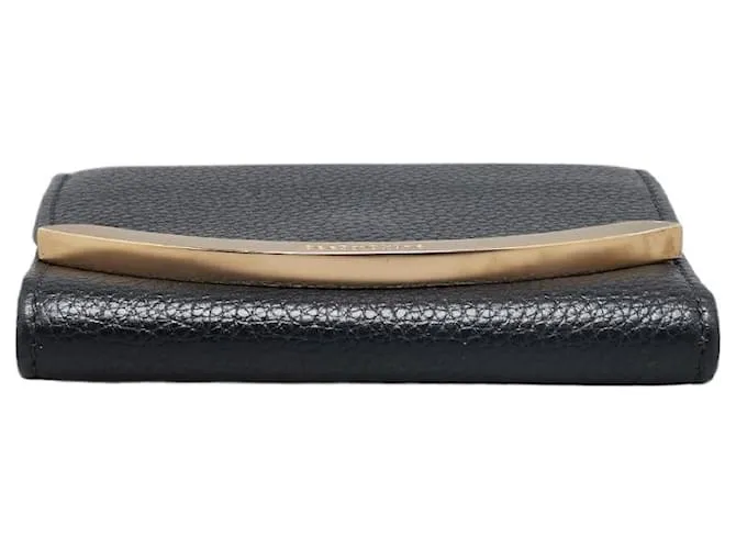 Chloé Cartera de cuero bifold See by Chloe negra y dorada en muy buen estado Negro 
