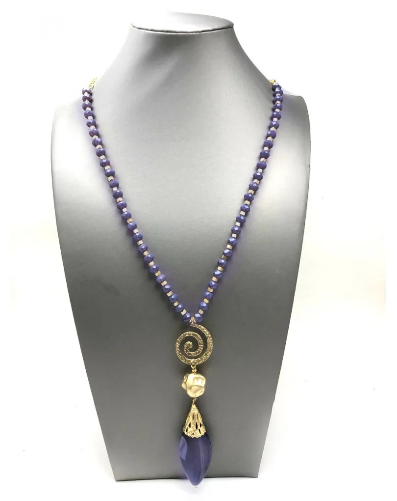 COLLARES DE MUJER MORADOS HECHOS A MANO DISEÑOS UNICOS