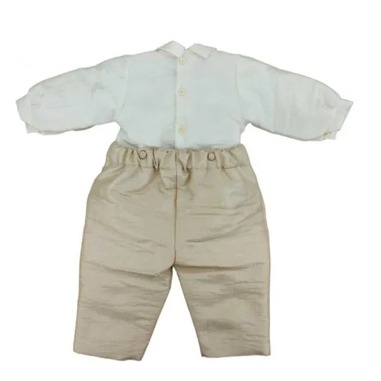 Conjunto bebé ceremonia crudo y beige