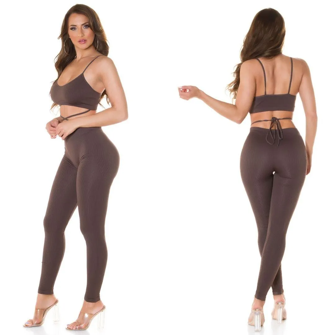 Conjunto dos piezas ultra sexy Marrón