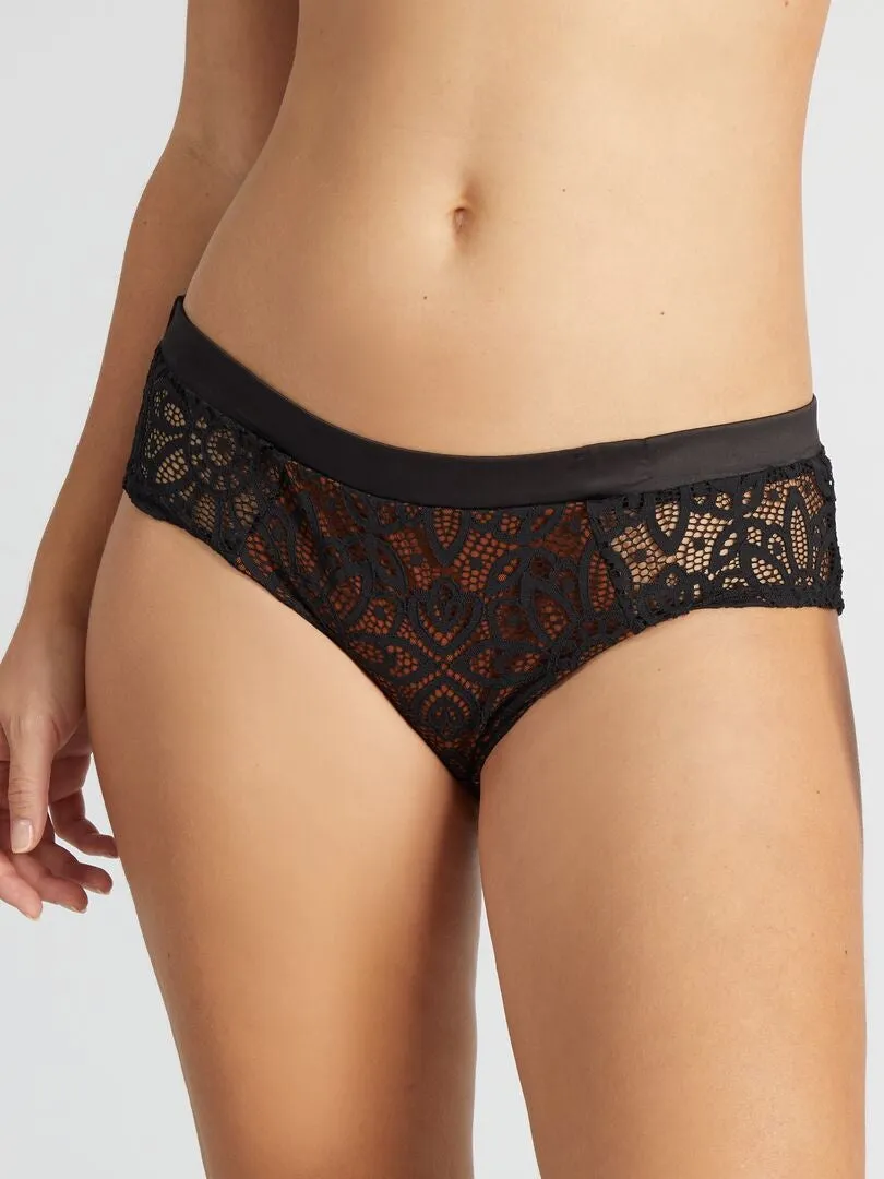 CULOTTE DE ENCAJE 'ENVIE DE LINGERIE'  NEGRO