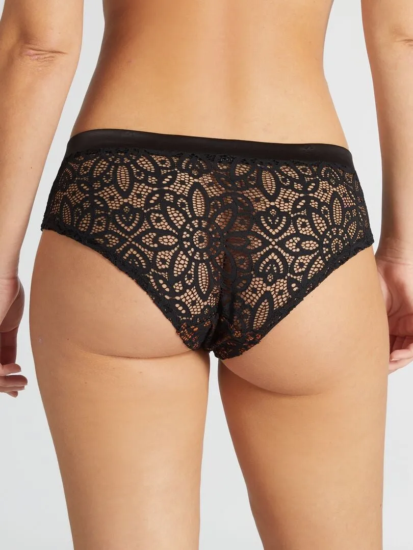 CULOTTE DE ENCAJE 'ENVIE DE LINGERIE'  NEGRO