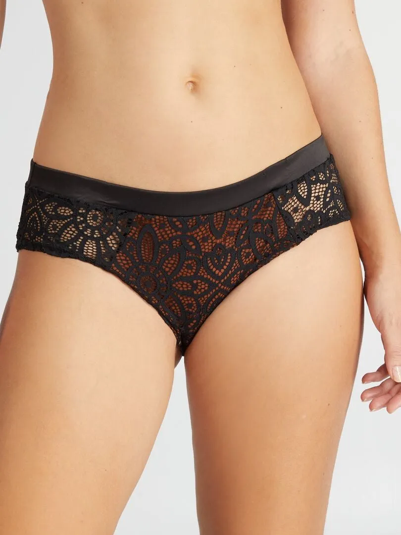 CULOTTE DE ENCAJE 'ENVIE DE LINGERIE'  NEGRO