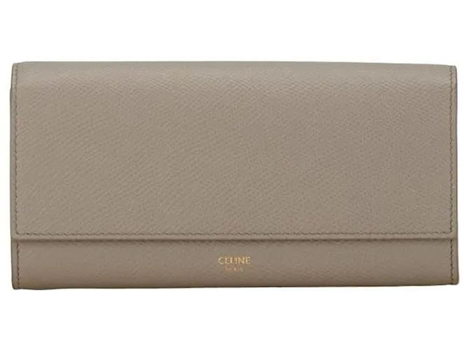 Céline Cartera de cuero Celine Large Flap gris en muy buen estado 