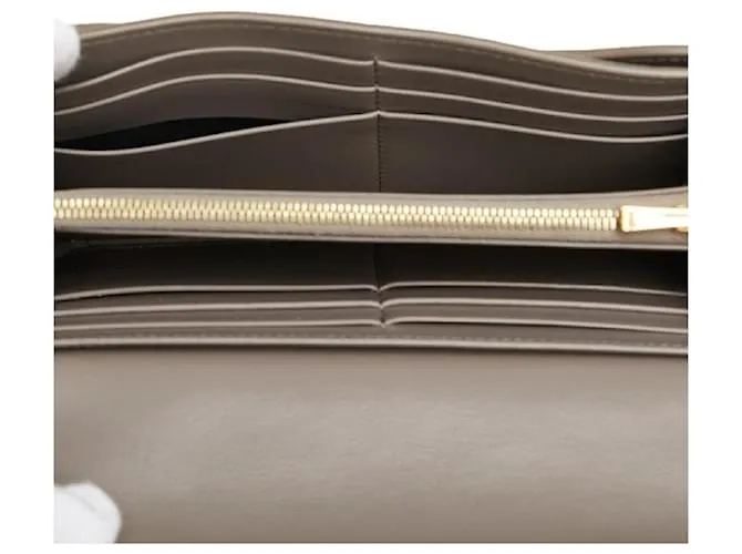 Céline Cartera de cuero Celine Large Flap gris en muy buen estado 