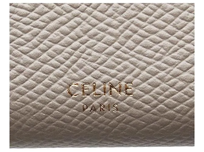 Céline Cartera de cuero Celine Large Flap gris en muy buen estado 