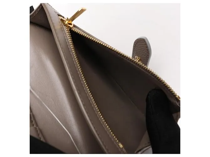 Céline Cartera de cuero mediana Celine con correa en taupe Beige 