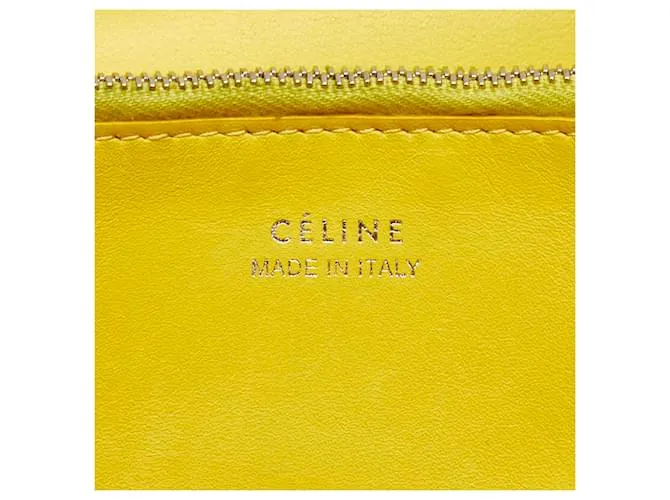 Céline Cartera de cuero multifuncional Celine Large Flap en muy buen estado Gris 