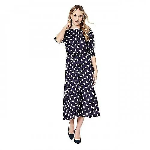 Dorothy Perkins Womens/Ladies Polka Dot Shirred Cuff Midi Dress