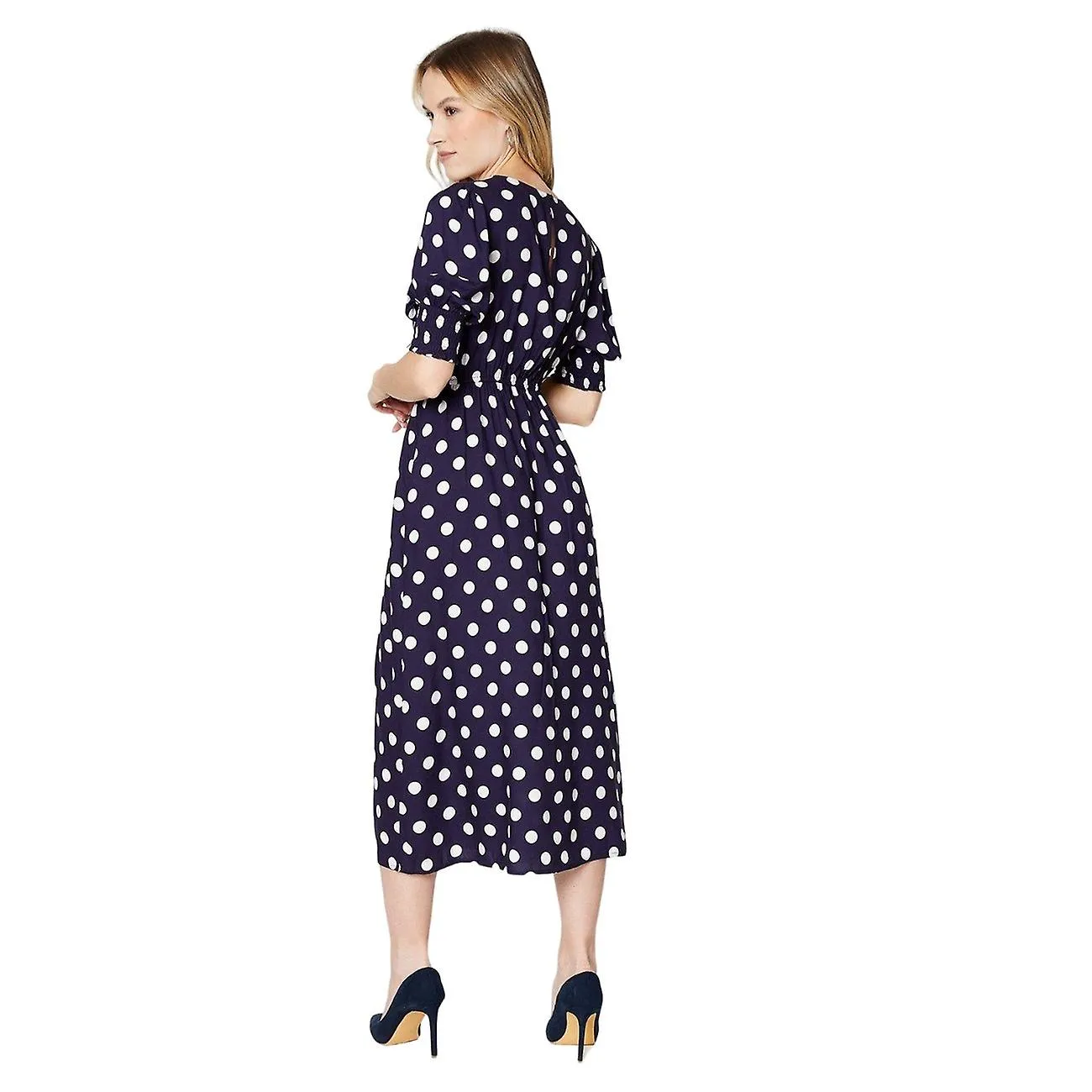 Dorothy Perkins Womens/Ladies Polka Dot Shirred Cuff Midi Dress