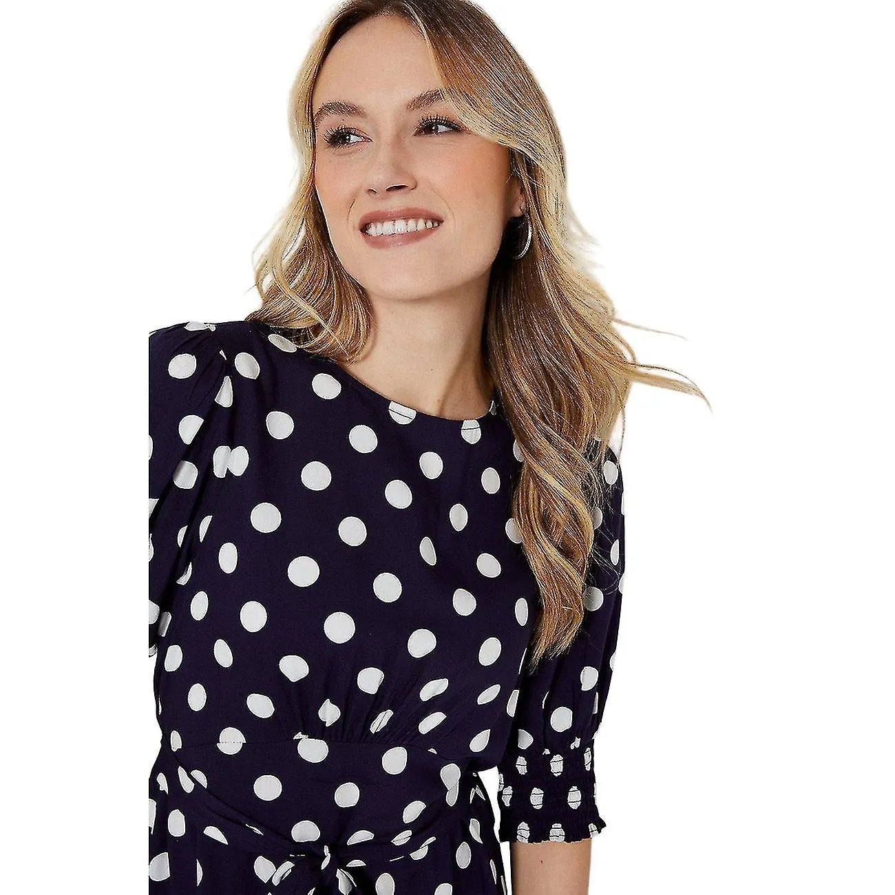 Dorothy Perkins Womens/Ladies Polka Dot Shirred Cuff Midi Dress