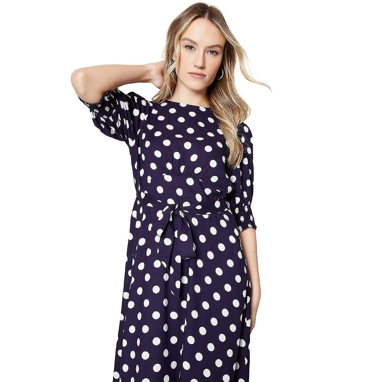 Dorothy Perkins Womens/Ladies Polka Dot Shirred Cuff Midi Dress