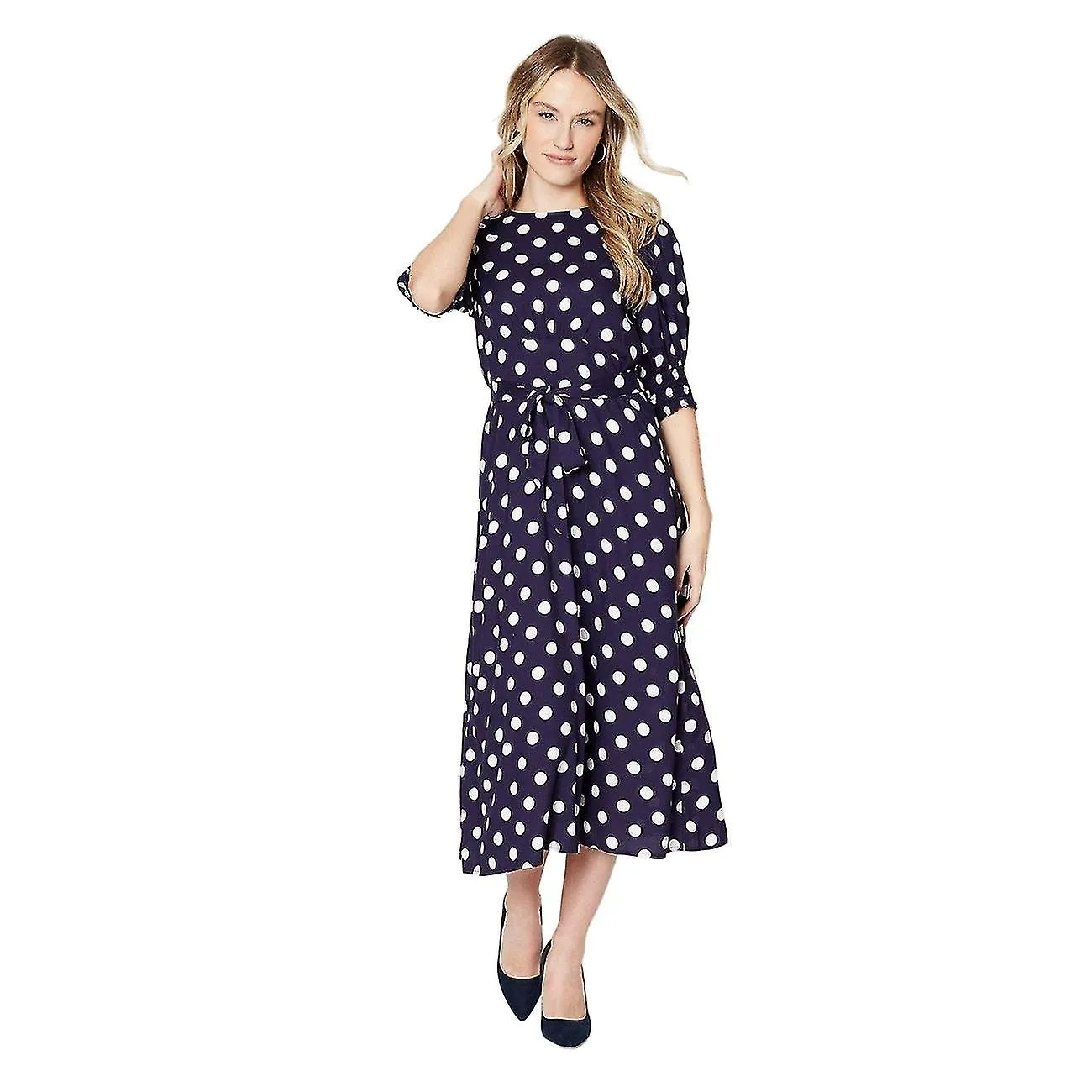Dorothy Perkins Womens/Ladies Polka Dot Shirred Cuff Midi Dress