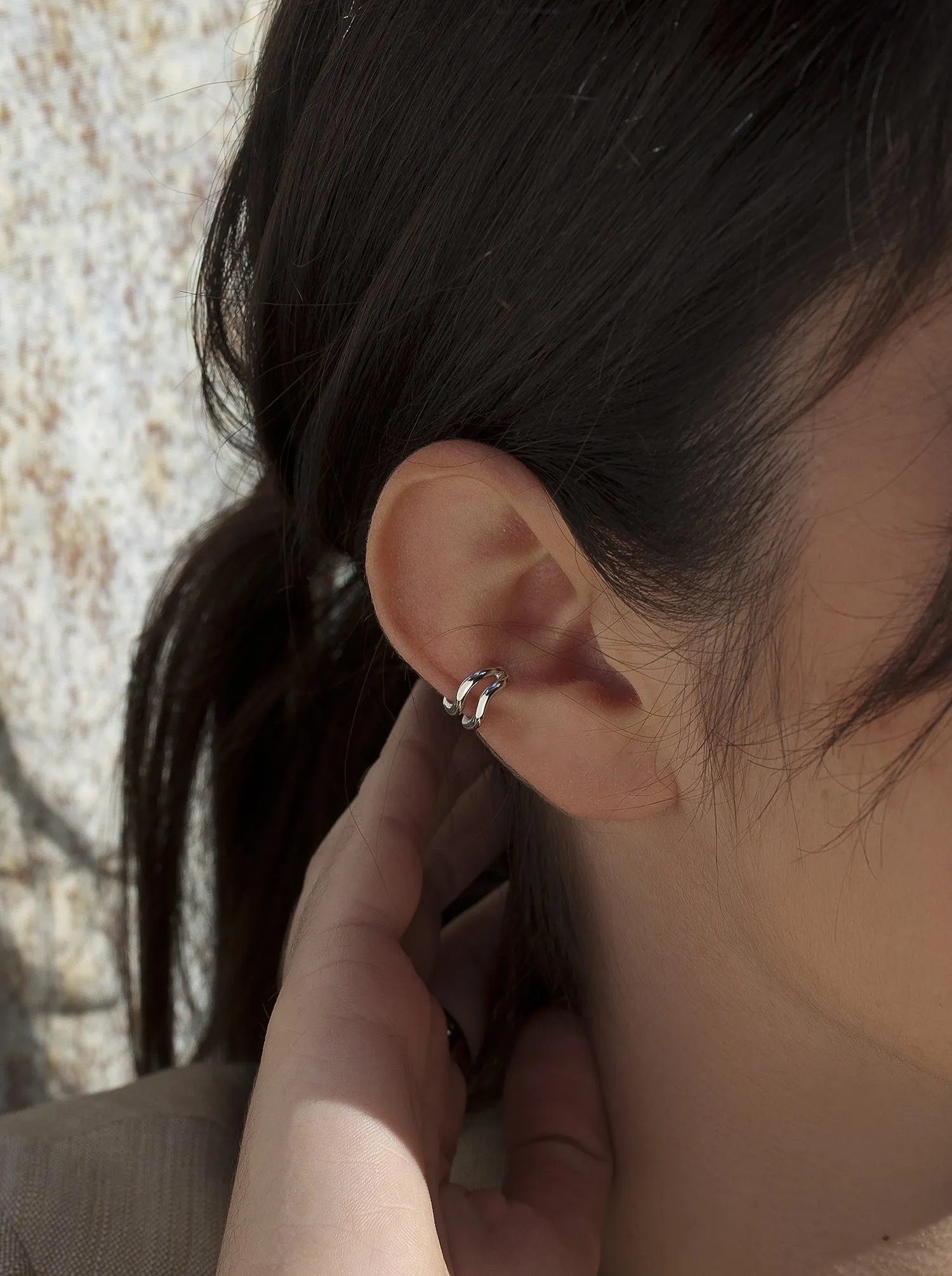 Ear cuff de plata formado por dos aros