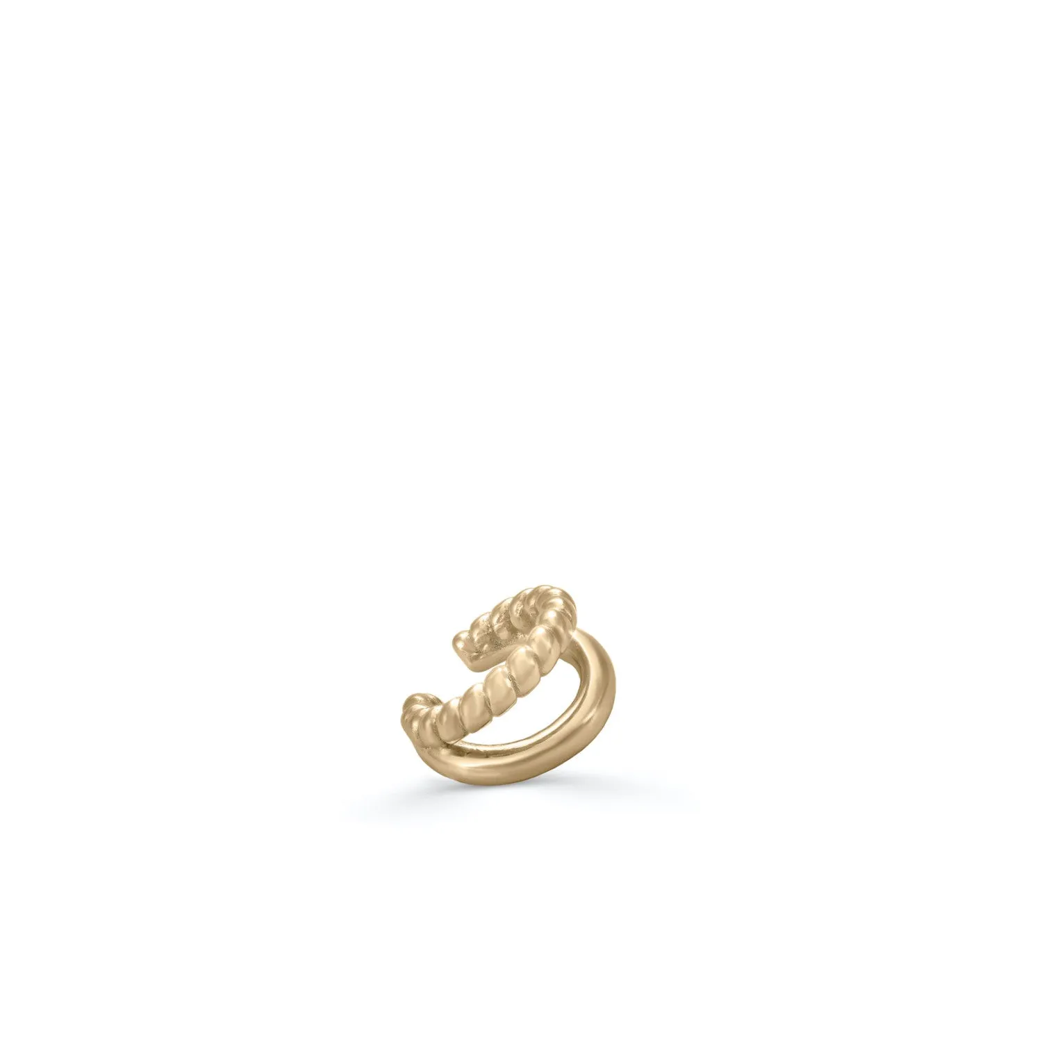 Ear cuff en plata bada en oro diseo trenzado