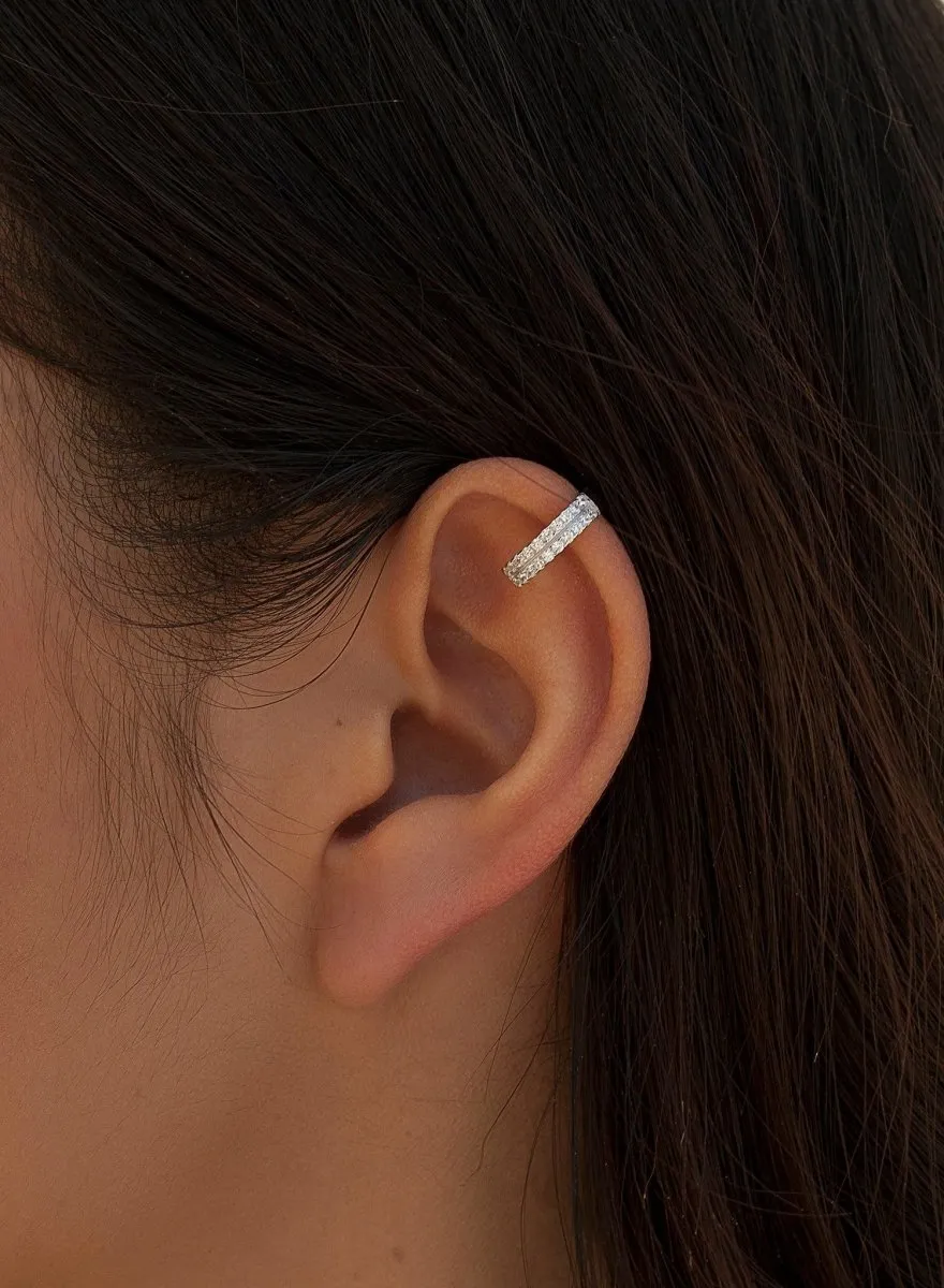 Ear cuff en plata diseo de circonitas