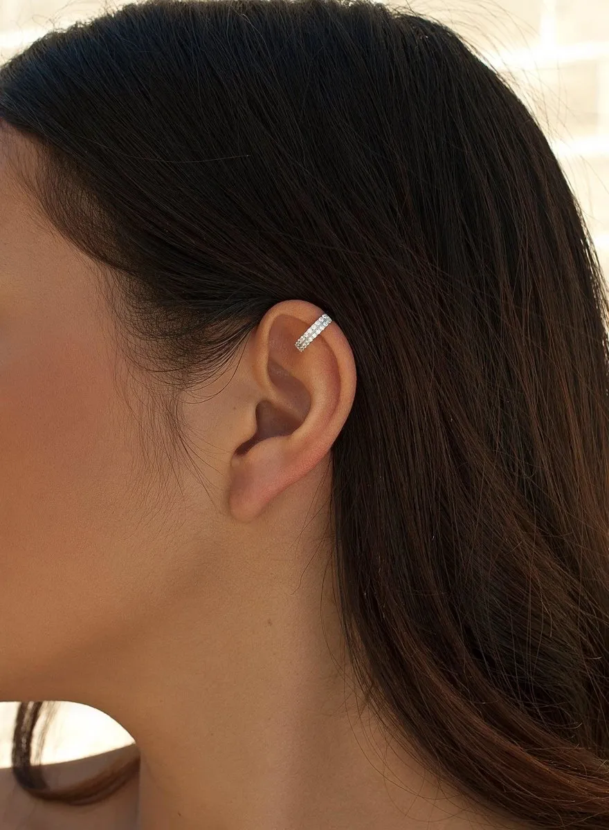 Ear cuff en plata diseo de circonitas