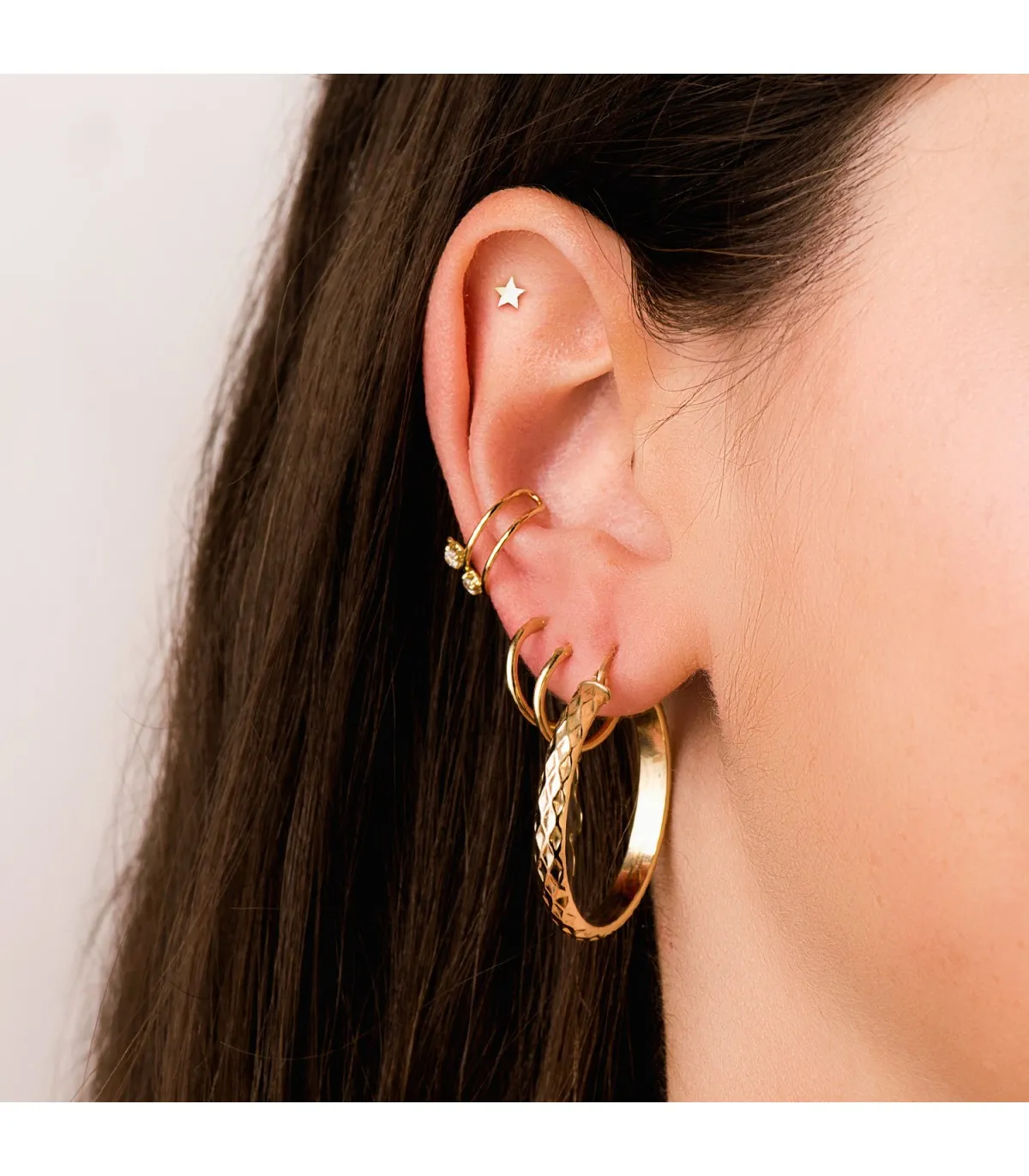 Ear Cuff Or 18K Sand Zircon