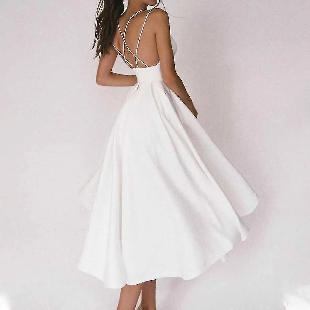 Elegante invitado boda larga fiesta vestidos para mujeres verano blanco sexy slip backless vestido de baile casual