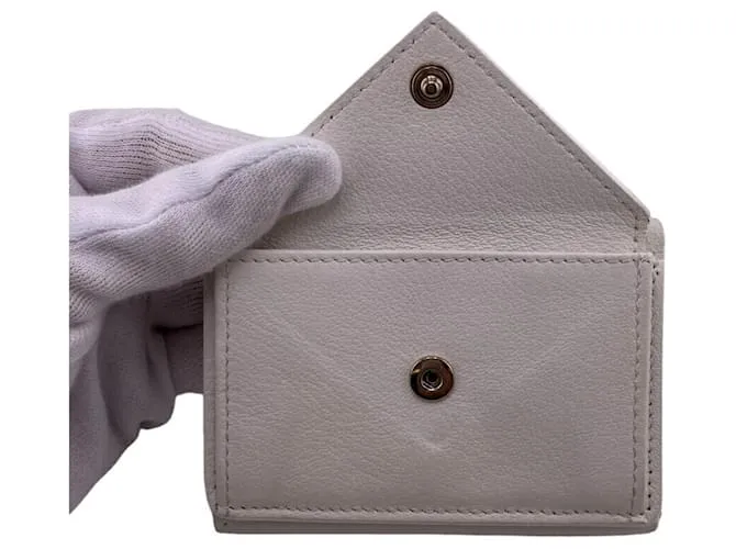 Everyday Cartera de cuero blanca de tres pliegues Balenciaga Blanco 
