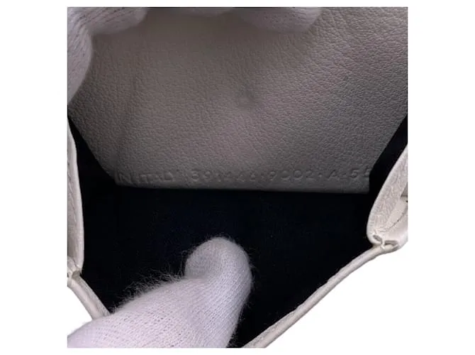 Everyday Cartera de cuero blanca de tres pliegues Balenciaga Blanco 