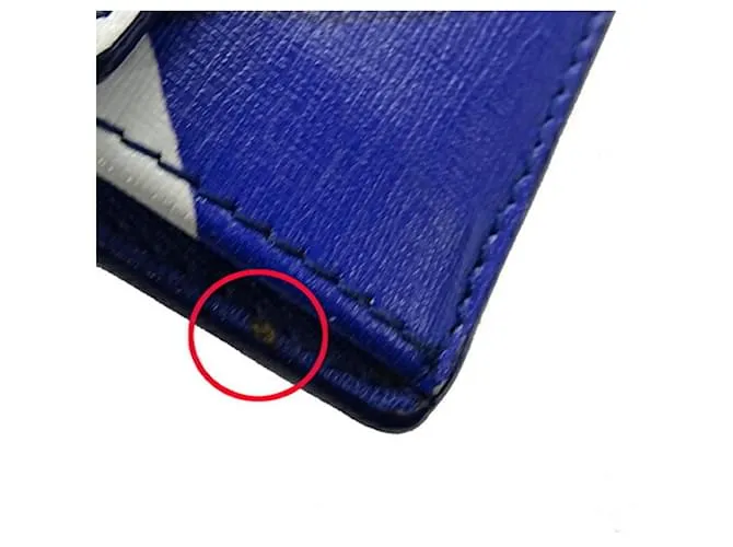 EVERYDAY CARTERA DE CUERO TRIFOLD BALENCIAGA BLANCO AZUL 