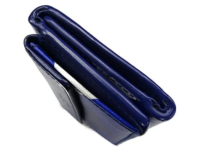 EVERYDAY CARTERA DE CUERO TRIFOLD BALENCIAGA BLANCO AZUL 
