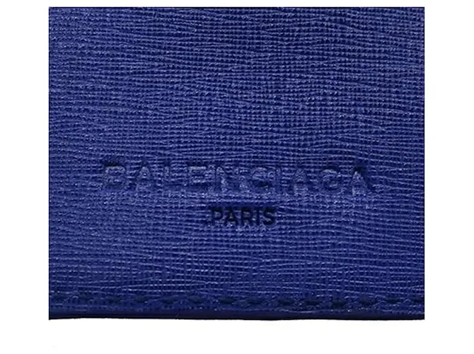 EVERYDAY CARTERA DE CUERO TRIFOLD BALENCIAGA BLANCO AZUL 