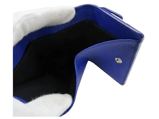 EVERYDAY CARTERA DE CUERO TRIFOLD BALENCIAGA BLANCO AZUL 