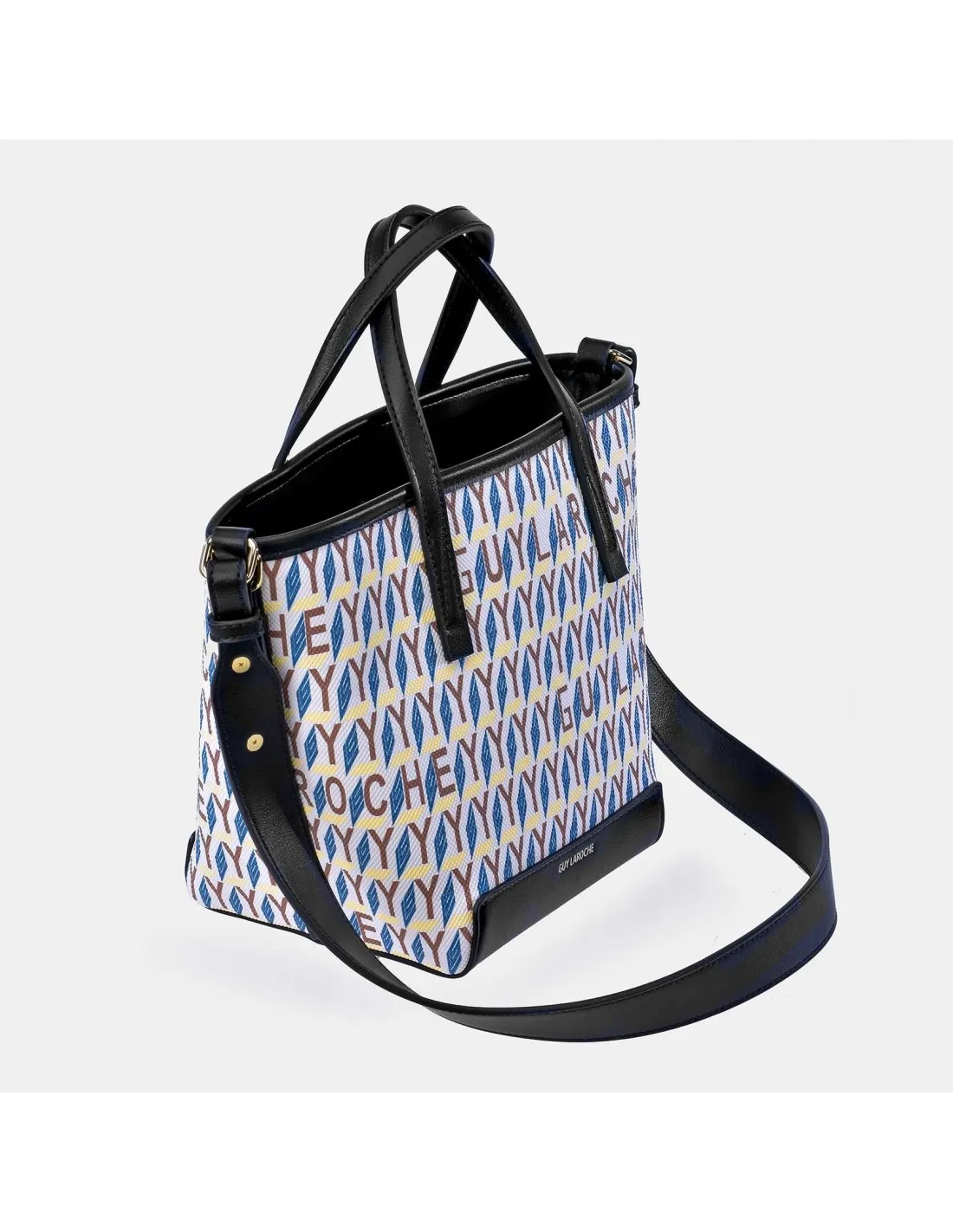 GUY LAROCHE bolso de mano en lona estampada logo