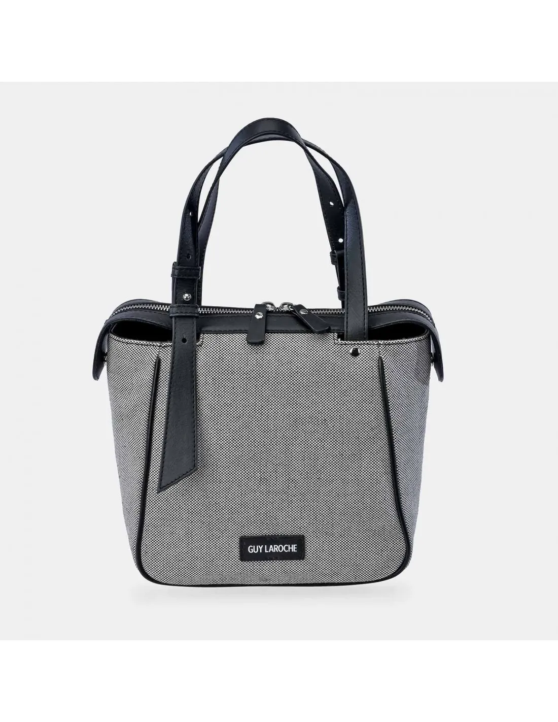 GUY LAROCHE bolso shopping mini en lona y piel