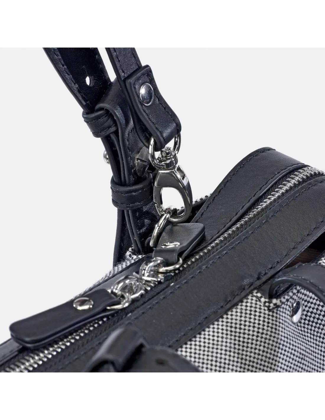 GUY LAROCHE bolso shopping mini en lona y piel