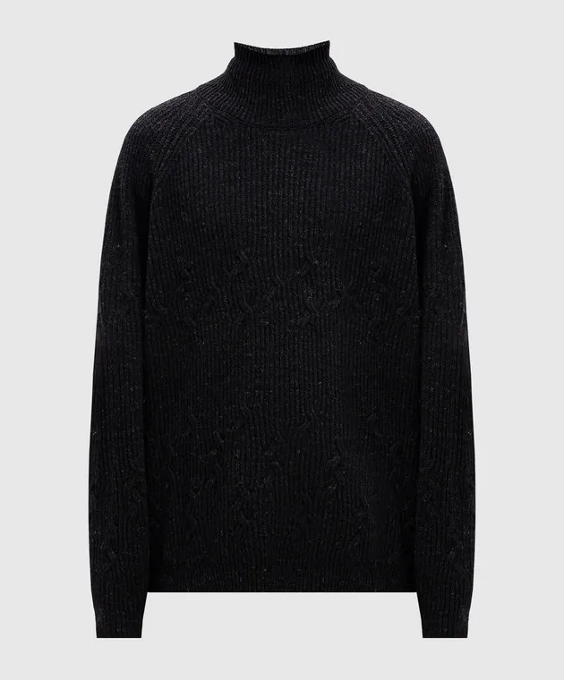 Jan Jan Van Essche Black wool and linen sweater