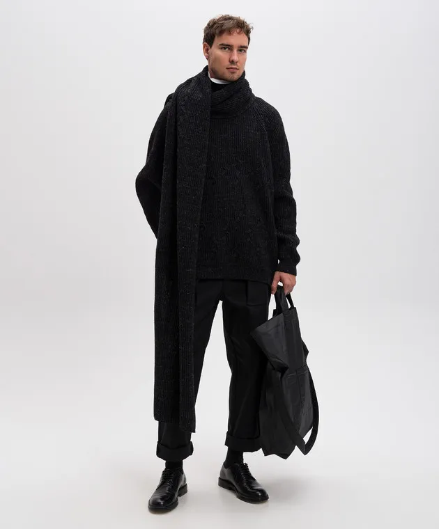 Jan Jan Van Essche Black wool and linen sweater